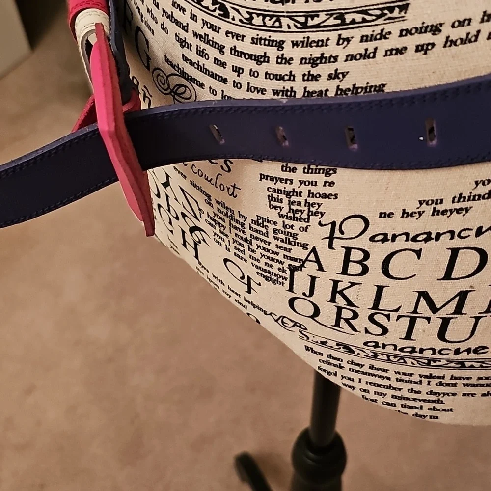 LEATHER PURPLE/PINK/WHITE BELT